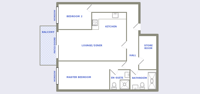 typical two bedroom apartment plan